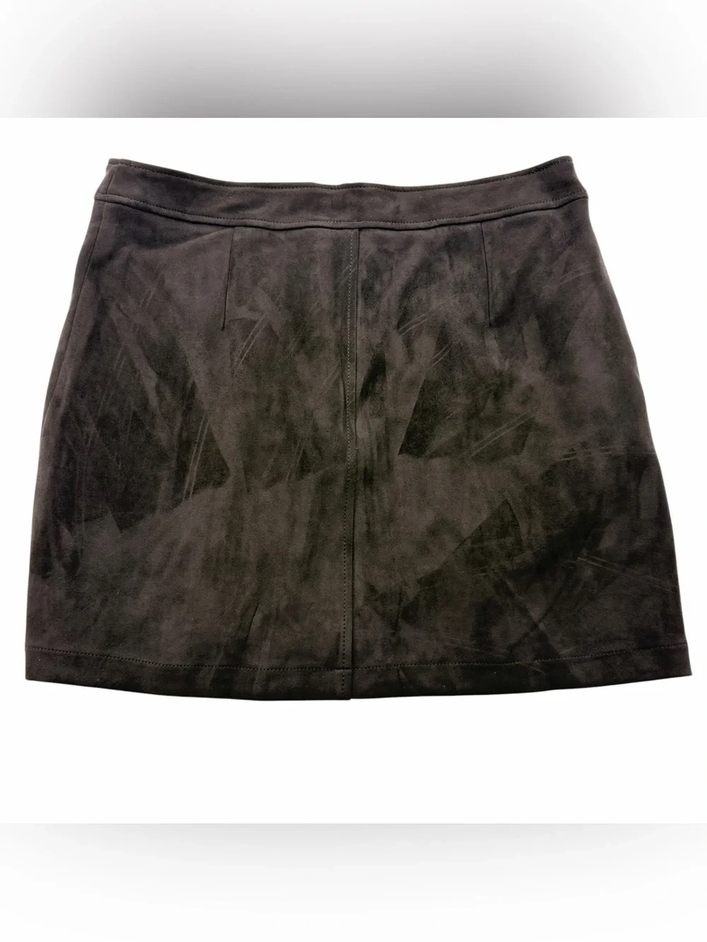 Bellivera Black Faux Suede Skirt XL Front Zip NWT